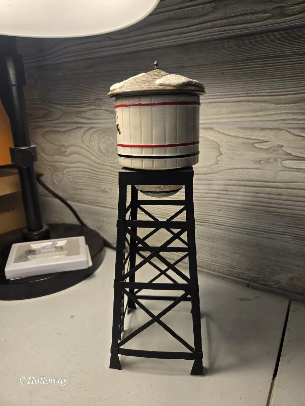 Dept 56 Snow Village Harley-Davidson Water Tower w/Box, Excellent Condition